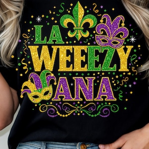 Karneval Louisiana Karte PNG, Fetter PVC-Freitag Shirt Design, La Weezy Ana Karneval Sublimation, New Orleans Karneval PNG Herunterladen