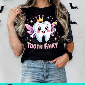 Descarga digital PNG de Hada de los Dientes: lindo diseño de sublimación de Hada de los Dientes para camisetas, calcomanías, regalos para niños y proyectos de bricolaje