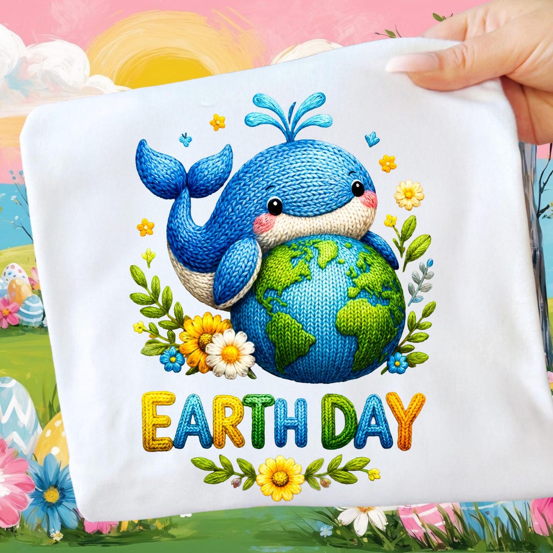 Earth Day Whale PNG Sublimation Design, Cute Save the Planet Shirt ...