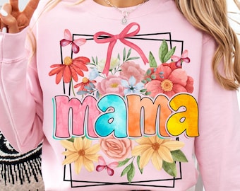 Floral Mama Coquette PNG : Design universitaire rétro (téléchargement numérique)