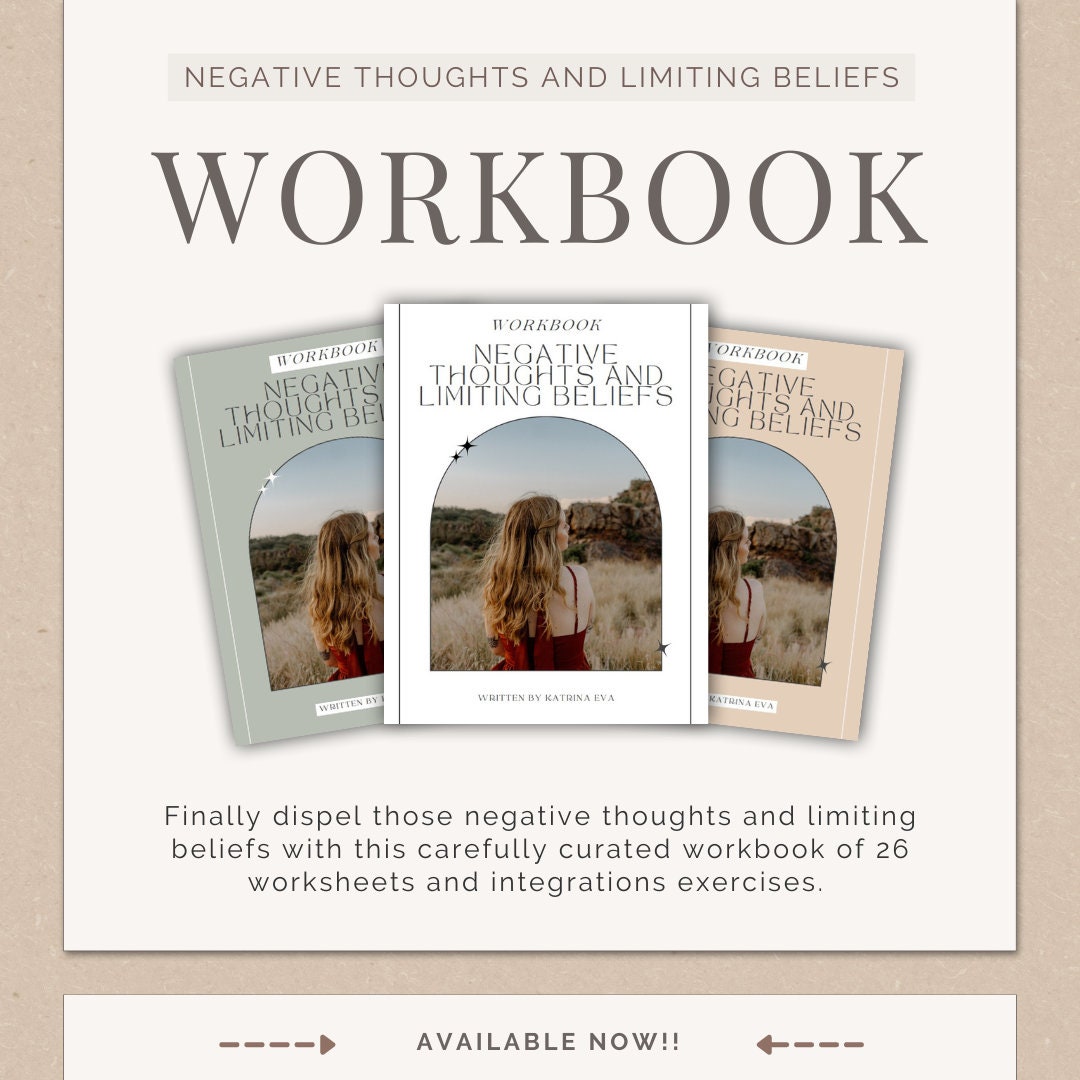 Overcoming Limiting Beliefs and Negative Thoughts Workbook B&W - Etsy