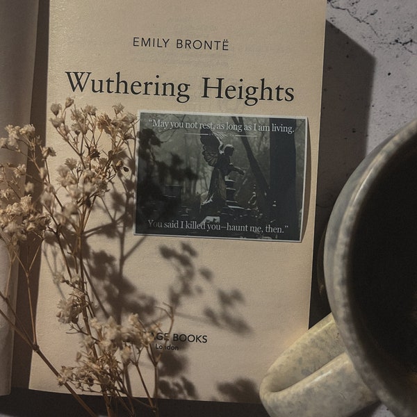 Wuthering Heights Emily Brontë Merch Sticker // Haunt Me Then // Heathcliff and Cathy // Book Lovers Gift for Laptops, E-Readers, Journal