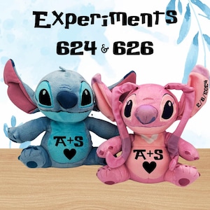 Personalized Disney Stitch & Angel Plush Set | Anniversary Gift | Couple&#39;s Gift | Wedding Gift | Gift for Her | Gift for Him