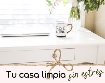 Printable DAILY cleaning ROUTINE, FLYLADY routine, house cleaning planner, zone cleaning, template in Spanish.