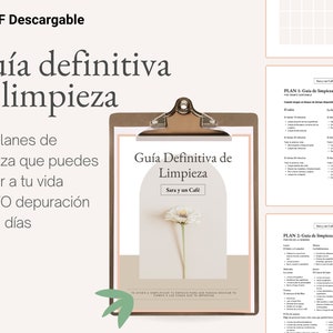 Guía COMPLETA de limpieza IMPRIMIBLE, planificador de limpieza, plantillas personalizables, reto depuración 30 días, PDF descarga inmediata