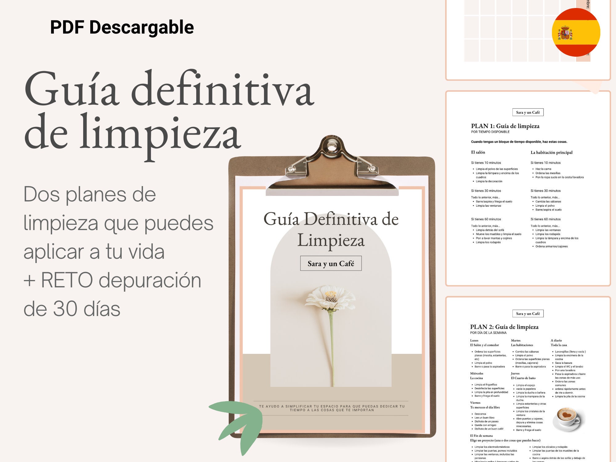 COMPLETE PRINTABLE cleaning guide, cleaning planner, customizable templates, 30-day cleaning challenge, instant download PDF