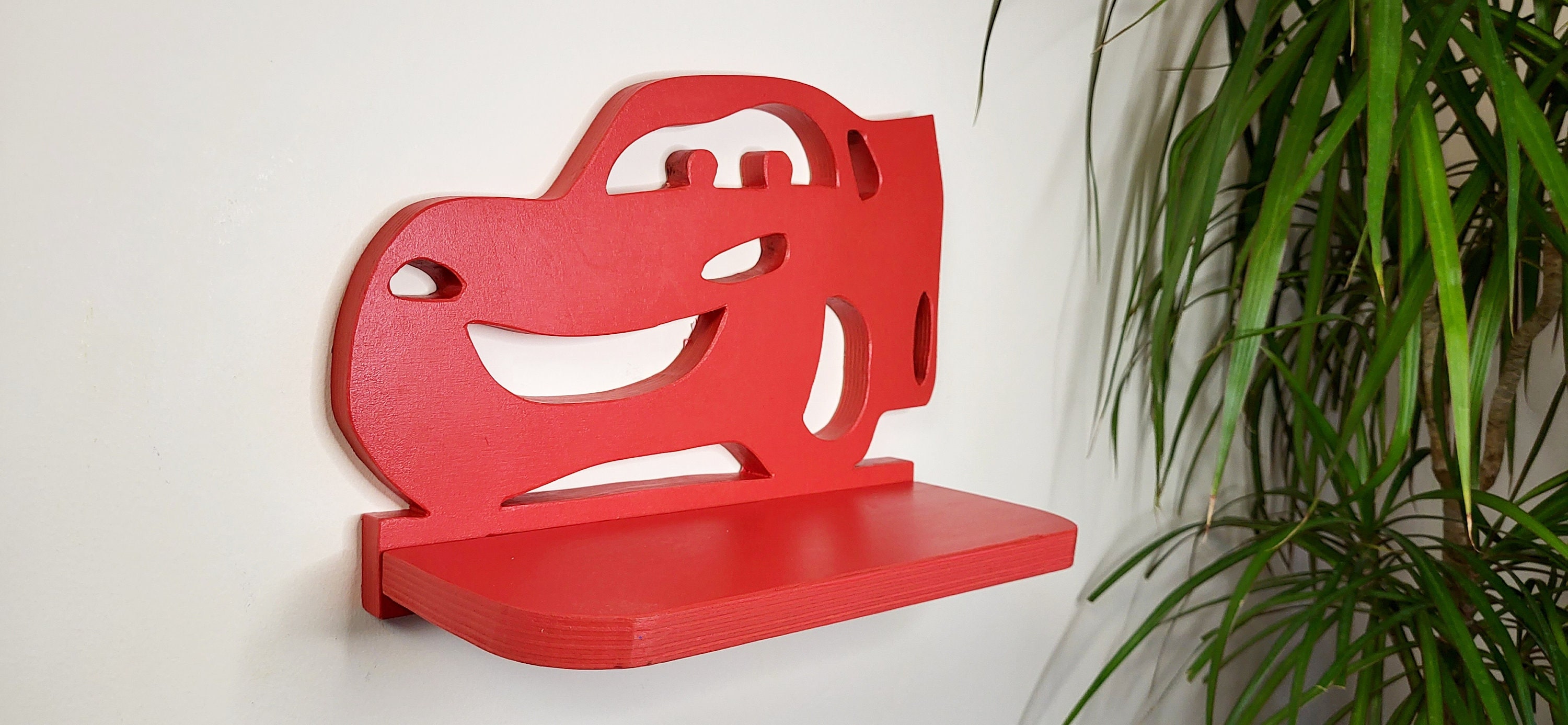 Lightning Mcqueen Shelf, Shelf for Baby Nursery, Kids Room, Wooden ...