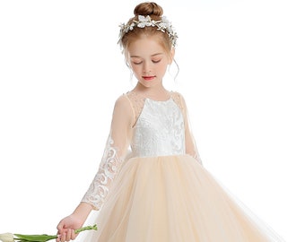 Robe de fille de fleur, robe de première communion pour enfant, robe de bal princesse, robe de soirée pour mariage, robe de petite fille, robes de fille de fleur pour mariage