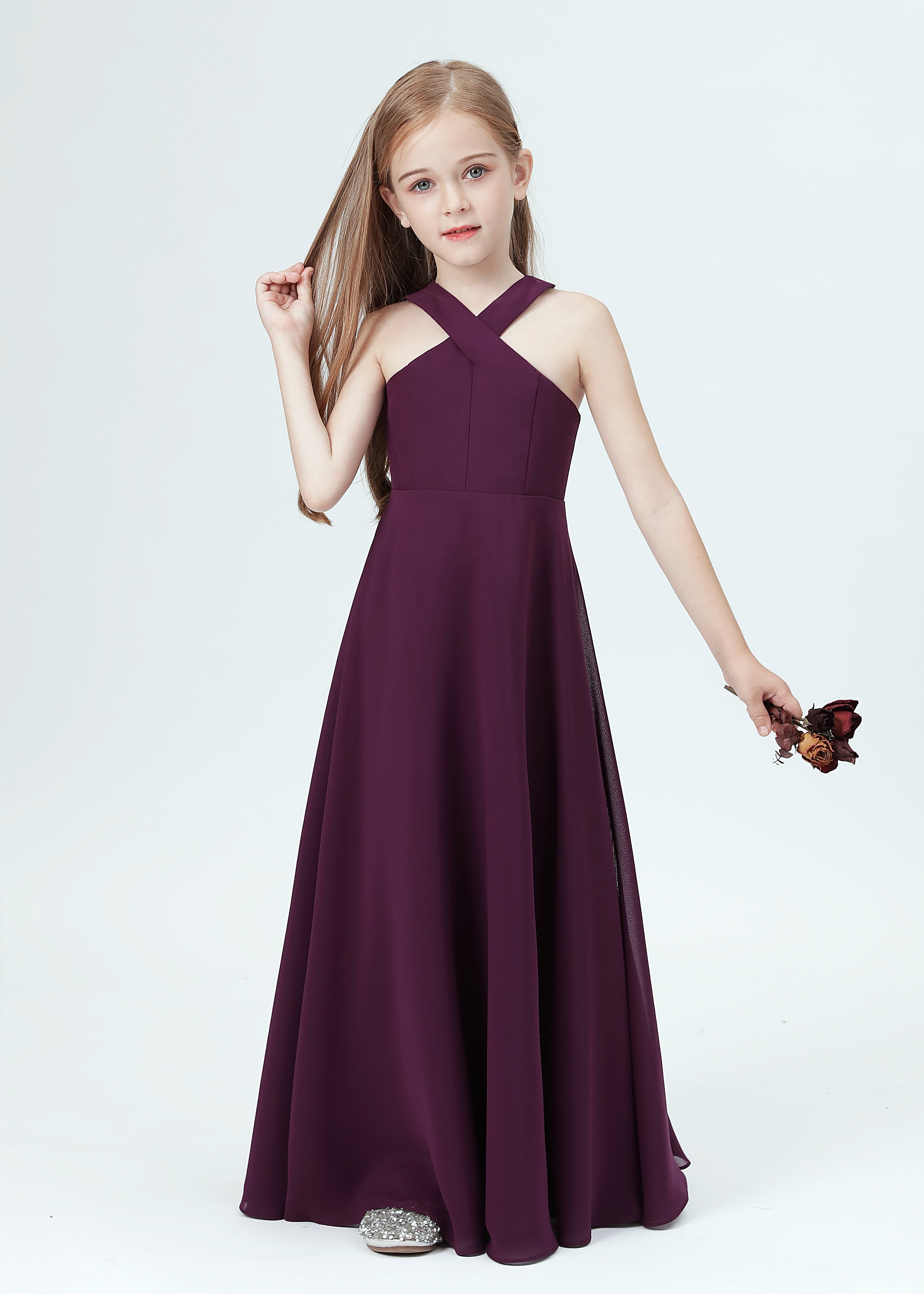 Childrens purple best sale bridesmaid dresses