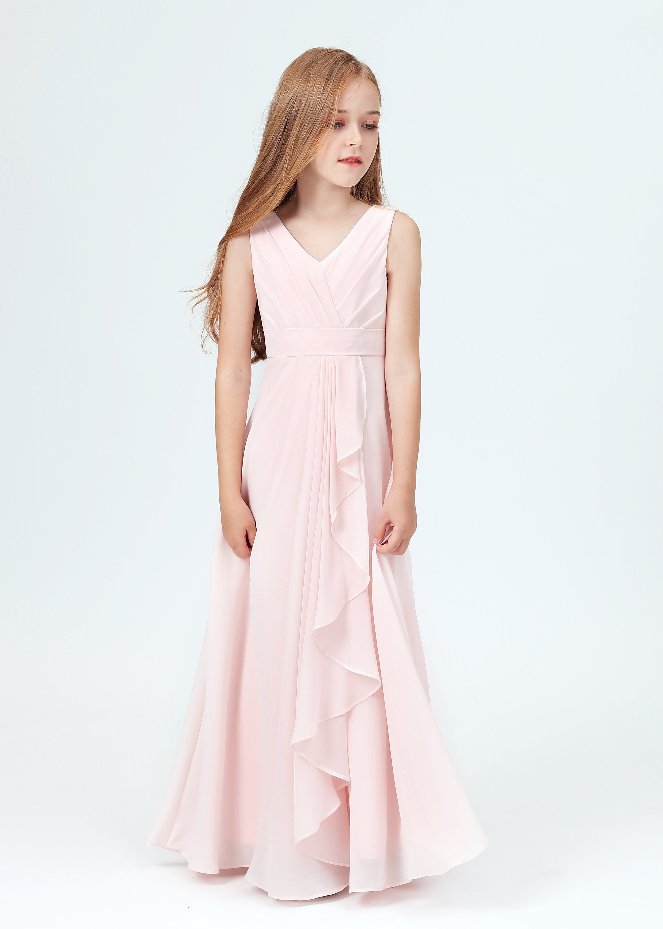 Light pink junior bridesmaid dresses cheap
