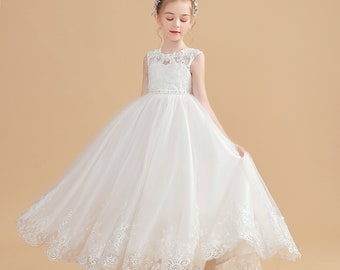 Robe de fille de fleur, robe de première communion pour enfants, robe de bal princesse, robe de fête de mariage, robe de fille, robes de filles de fleur pour le mariage