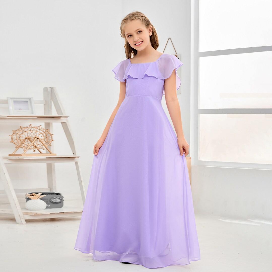 Lilac Junior Bridesmaid Dresses Dresses for Wedding Chiffon Short