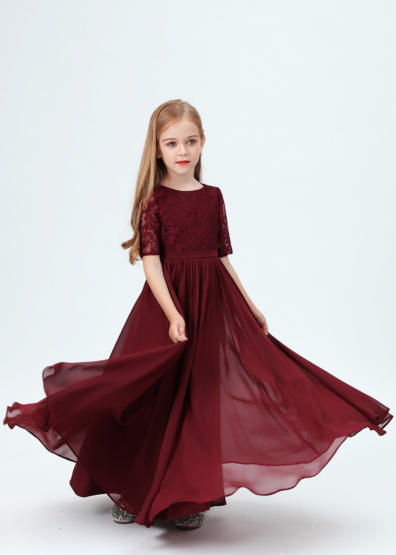Lace Junior Bridesmaid Dressesgirls Lace Bridesmaid Dresses Etsy