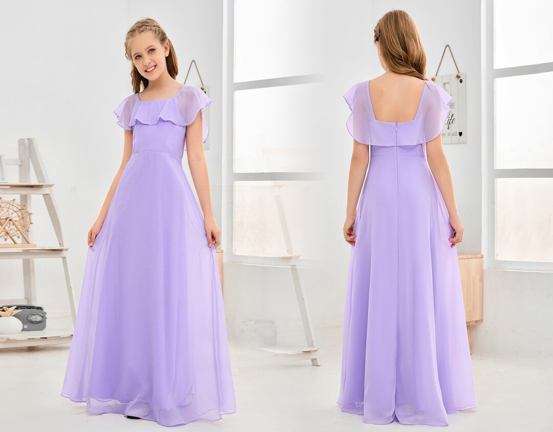 Lilac Junior Bridesmaid Dresses Dresses for Wedding Chiffon Short