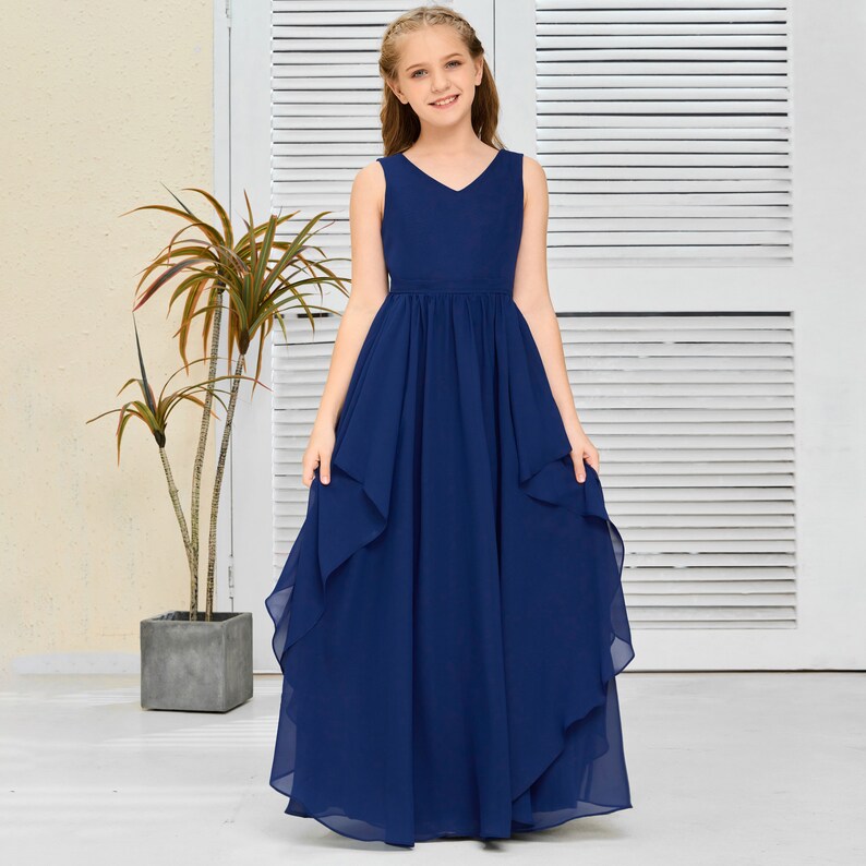 Navy Blue Junior Bridesmaid Dresses Girls Bridesmaid Dresses Etsy