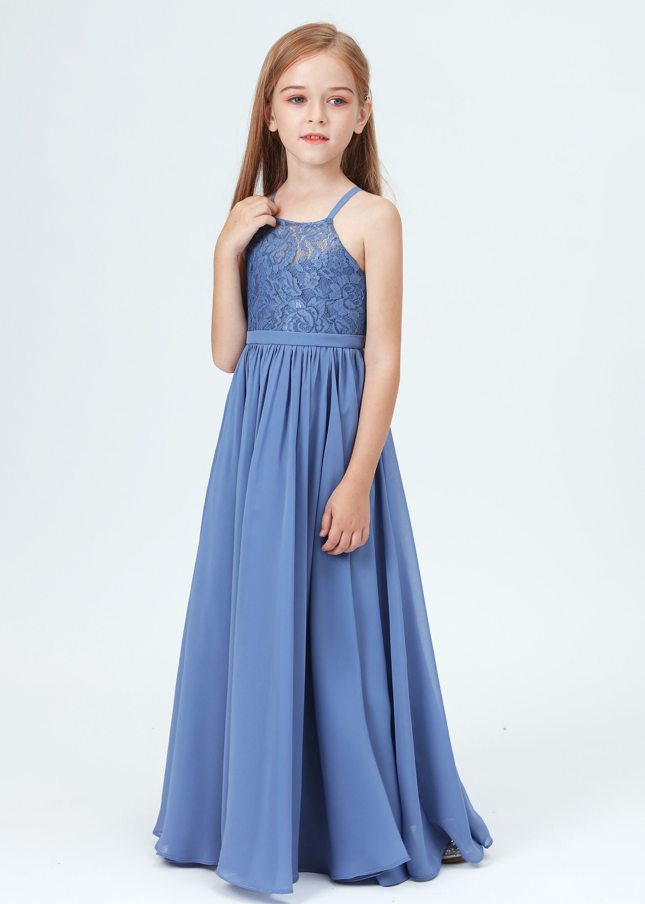 Slate blue junior bridesmaid dresses store
