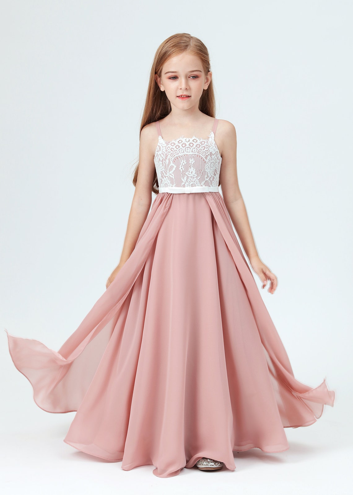Dusty Rose Junior Bridesmaid Dressesgirl Wedding Party Dress Etsy