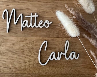 Namensschild Farbe, Türschild Kinderzimmer, Wanddeko aus Holz, Türschild mit Name, Schriftzug Wunschname, Platzkarte Name, Gastgeschenk