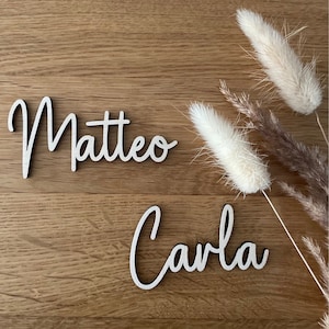 Personalized wooden lettering, name plate, wood, sustainable, gift, wedding image 1