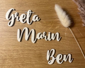 Personalisierter Schriftzug aus Holz, Namensschild, Holz, Nachhaltig, Geschenk, Hochzeit