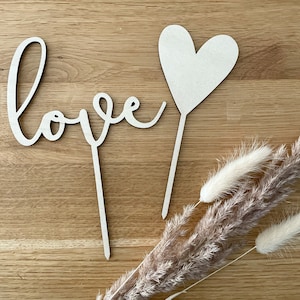 Cake topper, love, heart, cake topper, Valentine&#39;s Day, 3-D wooden lettering