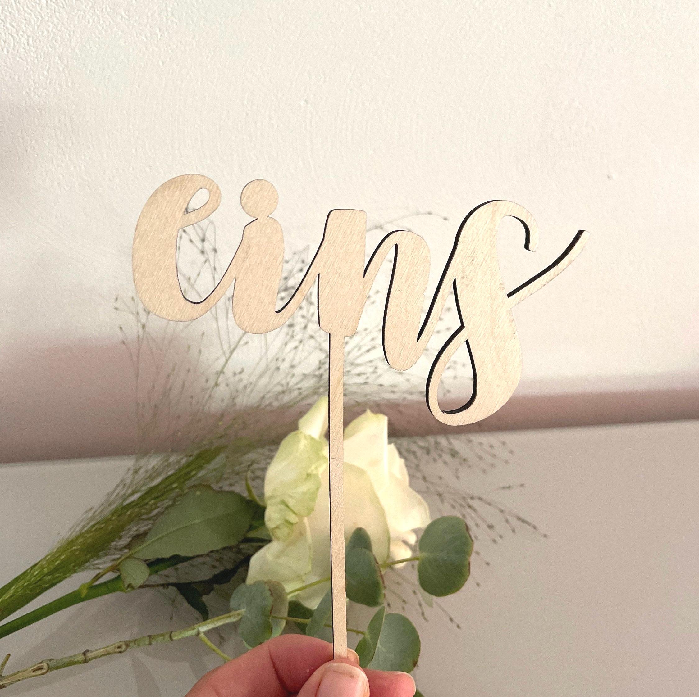 Numero tavolo, topper floreale, matrimonio, personalizzato, scritte 3D, legno