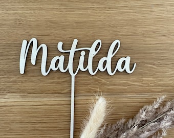 Caketopper name personalized, birthday, cake topper, cake topper, wood, sustainable