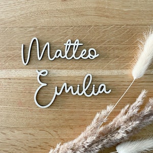 Personalized wooden lettering, name plate, wood, sustainable, gift, wedding image 1