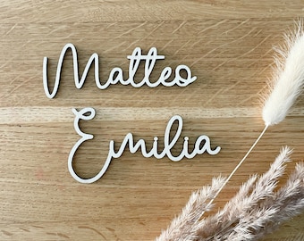 Name plate color, door sign children's room, wall decoration made of wood, door sign with name, lettering desired name, place card name, guest gift