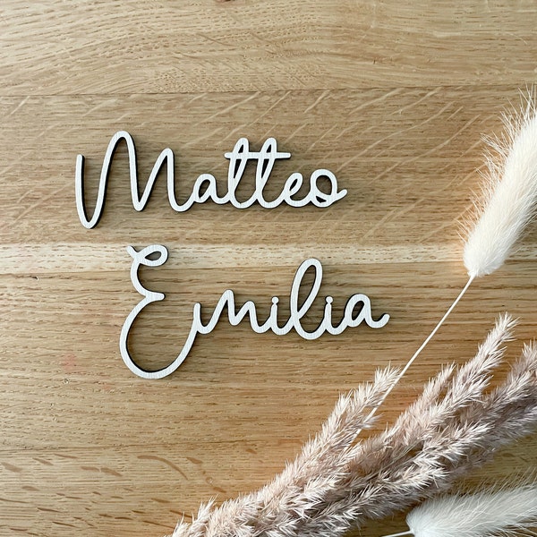 Personalisierter Schriftzug aus Holz, Namensschild, Holz, Nachhaltig, Geschenk, Hochzeit