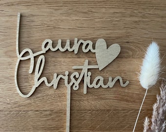 Caketopper matrimonio personalizzato, matrimonio, legno, sostenibile
