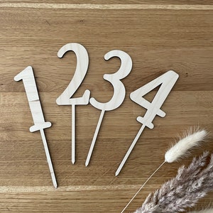 Taarttopper nummer, hout, handgemaakt, taartstekker, verjaardag
