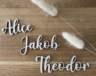 Name plate color, door sign children's room, wall decoration made of wood, door sign with name, lettering desired name, place card name, guest gift