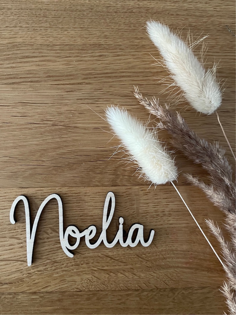 Personalized wooden lettering, name plate, wood, sustainable, gift, wedding image 3