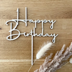 Happy Birthday Caketopper, Kuchenstecker, Holz, Nachhaltig, Geburtstag, Tortenstecker
