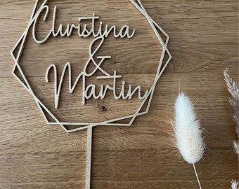 Caketopper matrimonio personalizzato, matrimonio, legno, sostenibile
