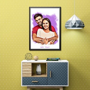 Personalisierte Portraits, Cartoon maßgeschneiderte Portrait, Geschenke für Freund, Jahrestag & Ehemann, | Familienportrait, Frau, Verlobungsgeschenk,