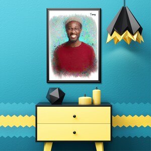 Arte de retrato personalizado, retrato personalizado de la foto, acuarela de la foto, arte de pared personalizado, regalo de boda, esposo, esposa, regalo de compromiso,