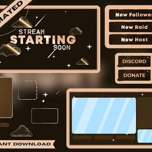 Customizable Animated Twitch Overlay Stream Package - Webcam, Screen, Panels, Alerts, Transition & more.