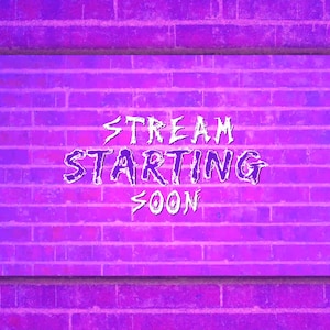 Stream Animated Neon Purple twitch Scenes Pack - Stream Starting, Be Right Back, Stream Ending, Offline