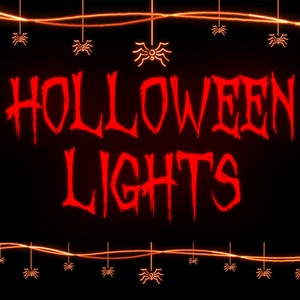 ストリーミング用のアニメーションハロウィーンライト！不気味なスパイダーライト！ホラー、ダーク、怖い | ストリーミングデコレーション