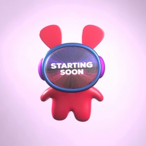 Cute 3D Bunny Animated twitch Scenes Pack - Stream Starting, Be Right Back, Stream Ending, Offline