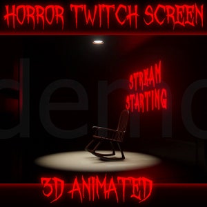3d Animated Twitch Overlay Horror, Dark & Scary Stream Scenes- Starting Soon, BRB, Ending, Offline