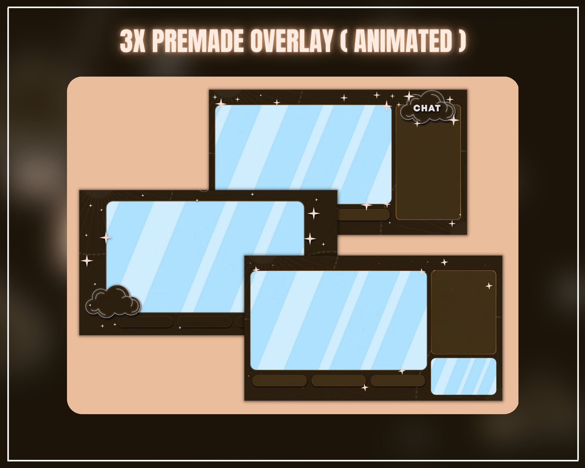 Customizable Animated Twitch Overlay Stream Package - Webcam, Screen ...