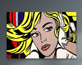 Roy Lichtenstein Pop Art Canvas Prints, Blond Woman Canvas Art, Photo By Roy Lichtenstein Wall Art, Reproduction Wall Painting,Ready to Hang