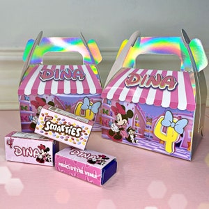 Collection Party Minnie Bowtique | Décoration de gâteau | Boîte cadeau | Confiserie personnalisée