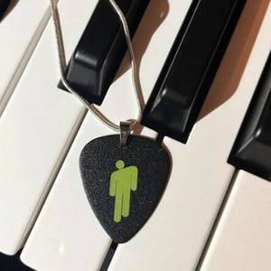 Billie Eilish | Guitar pick necklace | Blue and Green Green- Stainless