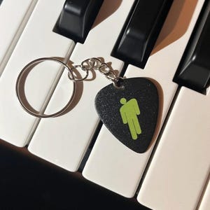 Billie Eilish | Guitar pick necklace | Blue and Green Green-Keychain
