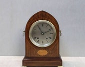 Antique German Rosewood Mantel Clock by Lenzkirch 1880s