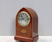Antique French Belle Epoque Mahogany Mantel Clock 1900s